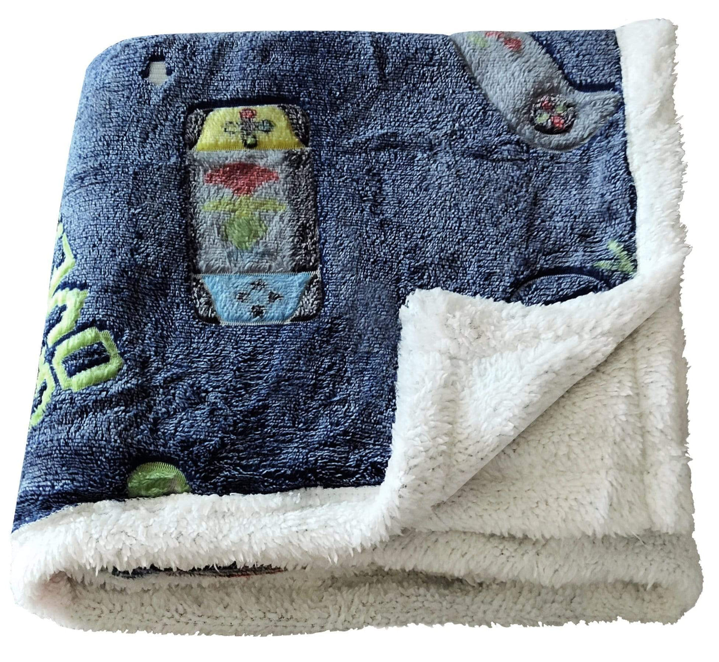 OLIVIA ROCCO Glow In The Dark Teddy Fleece Duvet Set For Kids Winter Warm Cosy Bedding With Soft Plush Texture Machine Washable Easy Care Durable