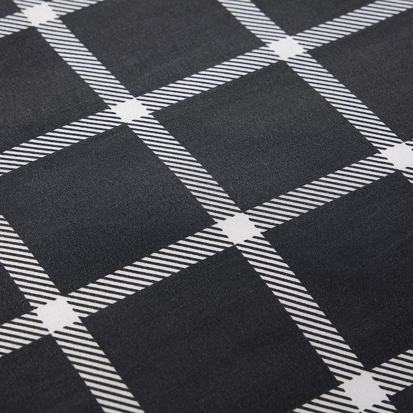 OLIVIA ROCCO Grey Check Reversible Duvet Cover Set Soft Durable Breathable Polyester Bedding Machine Washable Single Double King