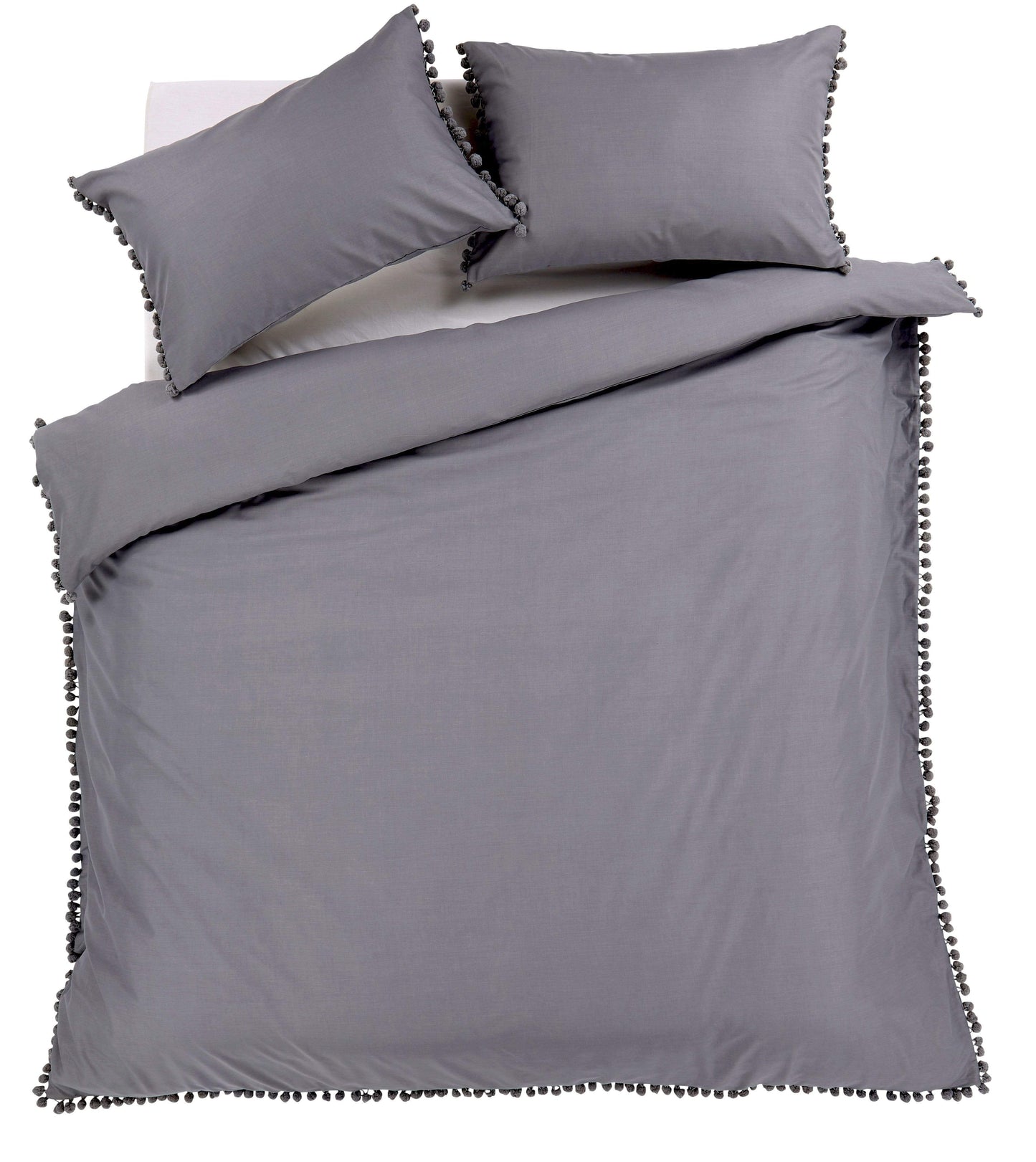 OLIVIA ROCCO Hand Stitched Pom Pom Duvet Set Cotton Rich Bedding In Multiple Sizes And Colours For Master Suites And Guest Rooms