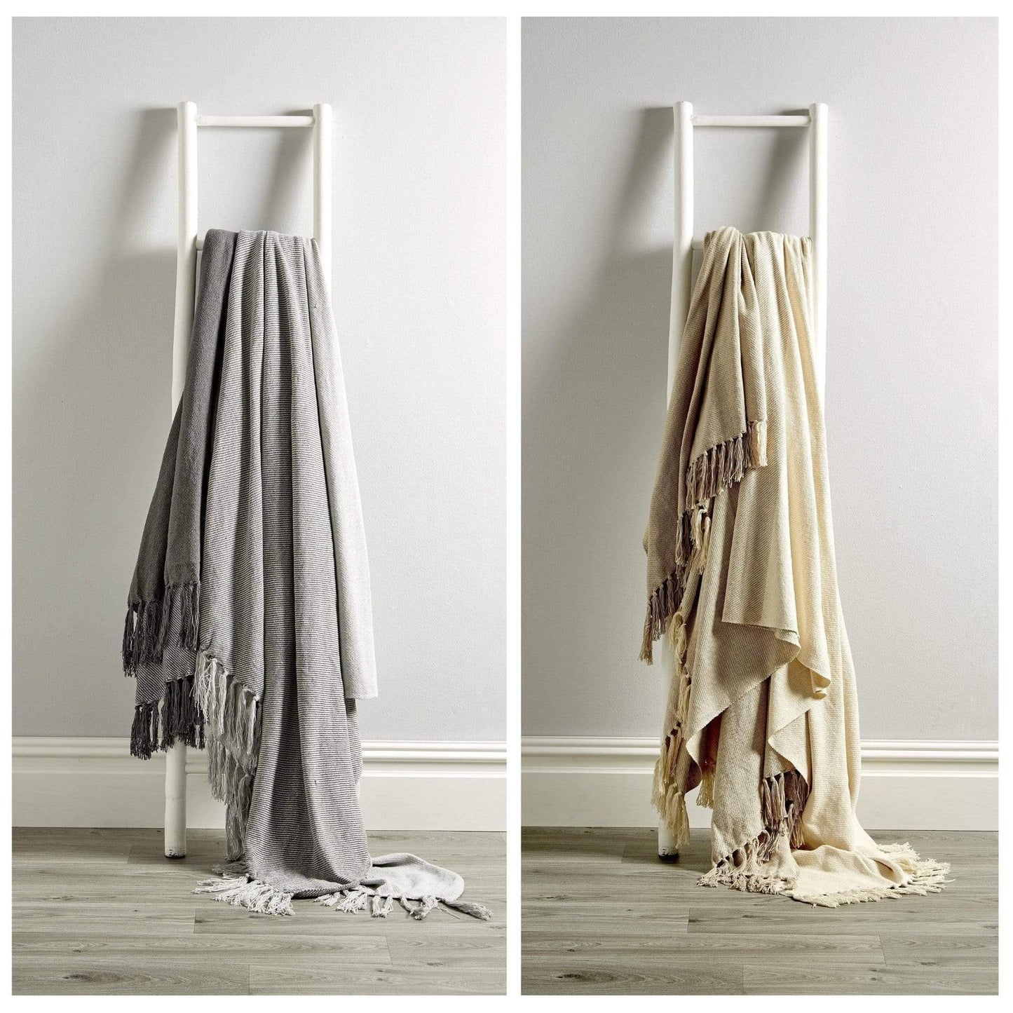 OLIVIA ROCCO Handwoven Large Check Pure Indian Cotton Throw Blanket With Tassels Eco Friendly Home Decor Multiple Sizes Available