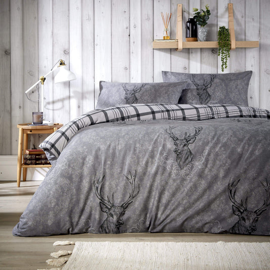 OLIVIA ROCCO Duvet Set Reversible Tartan Check Super Soft Cotton Single Double King Size Cosy Home Decor Designed In England
