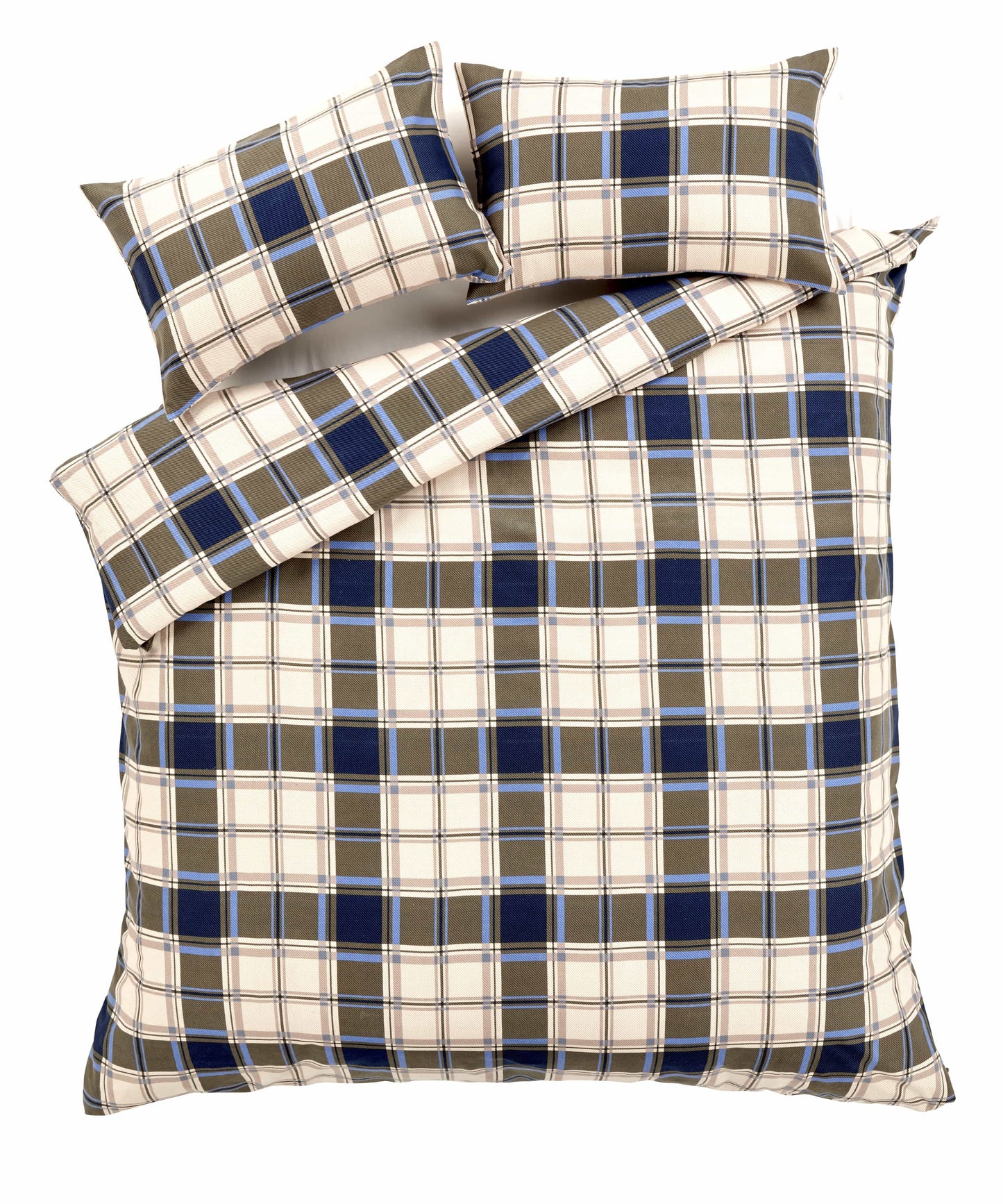 Duvet Set Highland Tartan Brushed Cotton Flannel Super Soft Quilt Cover