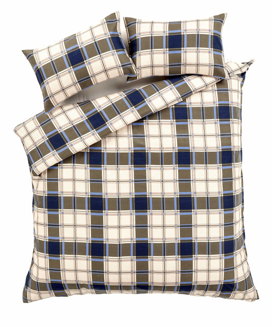 Duvet Set Highland Tartan Brushed Cotton Flannel Super Soft Quilt Cover
