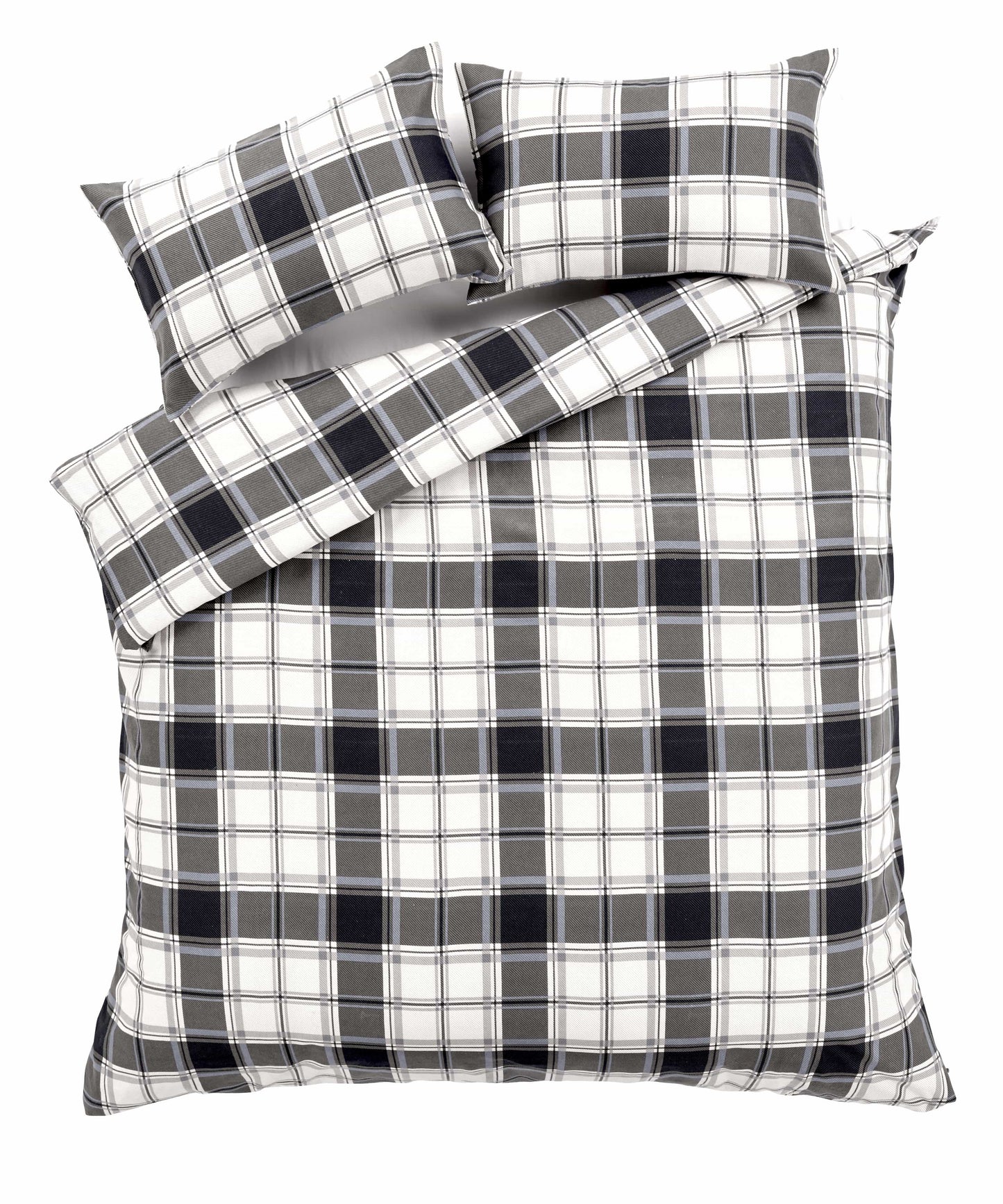 Duvet Set Highland Tartan Brushed Cotton Flannel Super Soft Quilt Cover