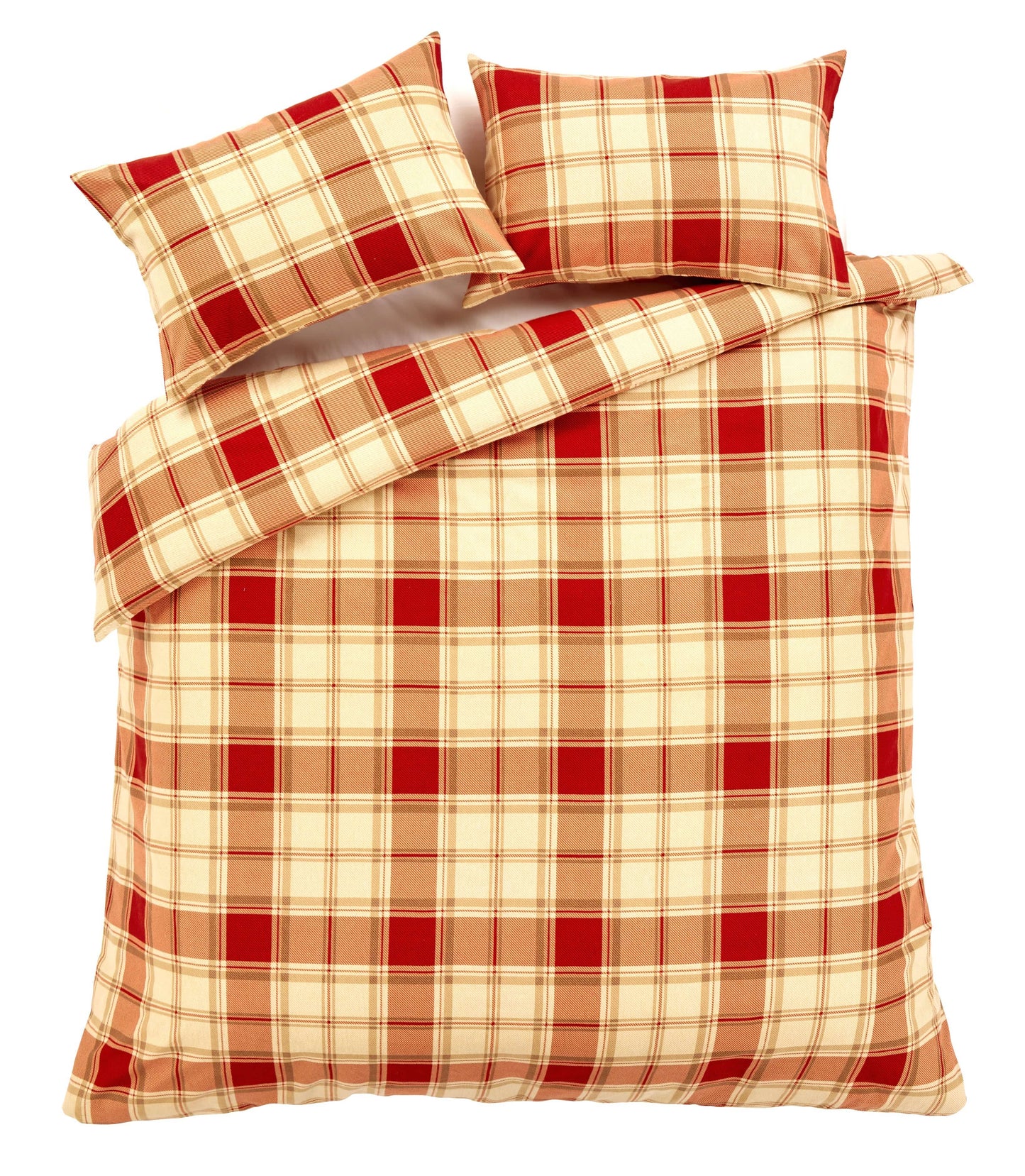 Duvet Set Highland Tartan Brushed Cotton Flannel Super Soft Quilt Cover