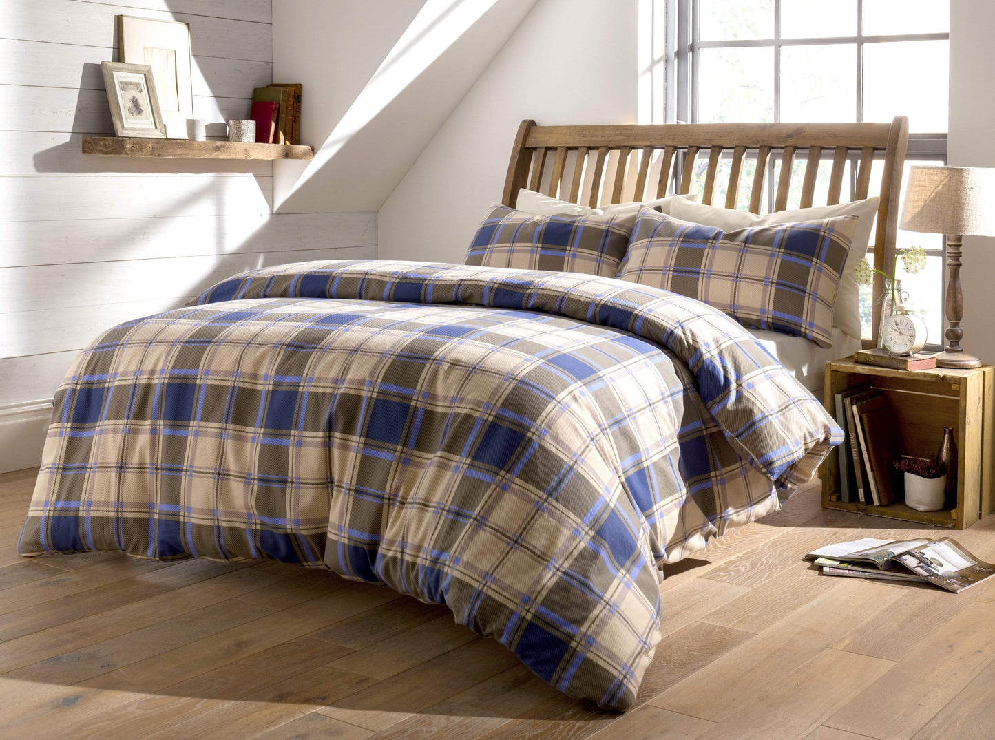 Duvet Set Highland Tartan Brushed Cotton Flannel Super Soft Quilt Cover