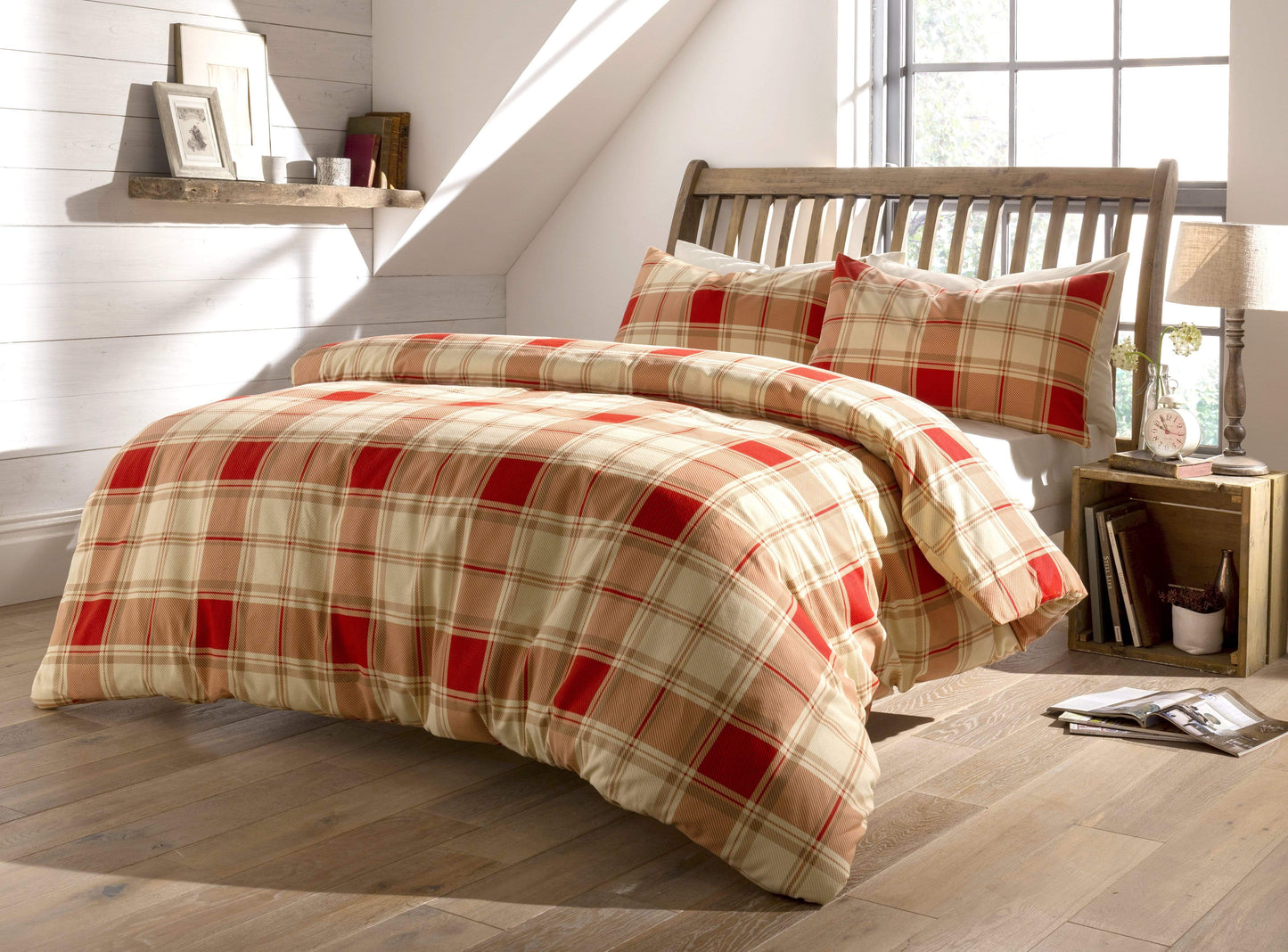 Duvet Set Highland Tartan Brushed Cotton Flannel Super Soft Quilt Cover