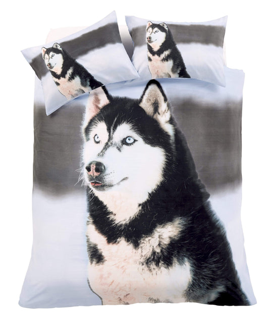Huskey 3D Photo Panel Duvet Set Cotton-Rich Bedding