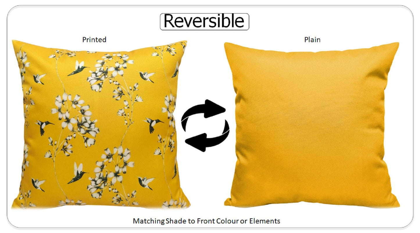 OLIVIA ROCCO Jardin Ochre Waterproof Outdoor Cushion Covers 43 x 43 cm Polyester For Patio Garden Poolside Weatherproof UV Resistant Durable