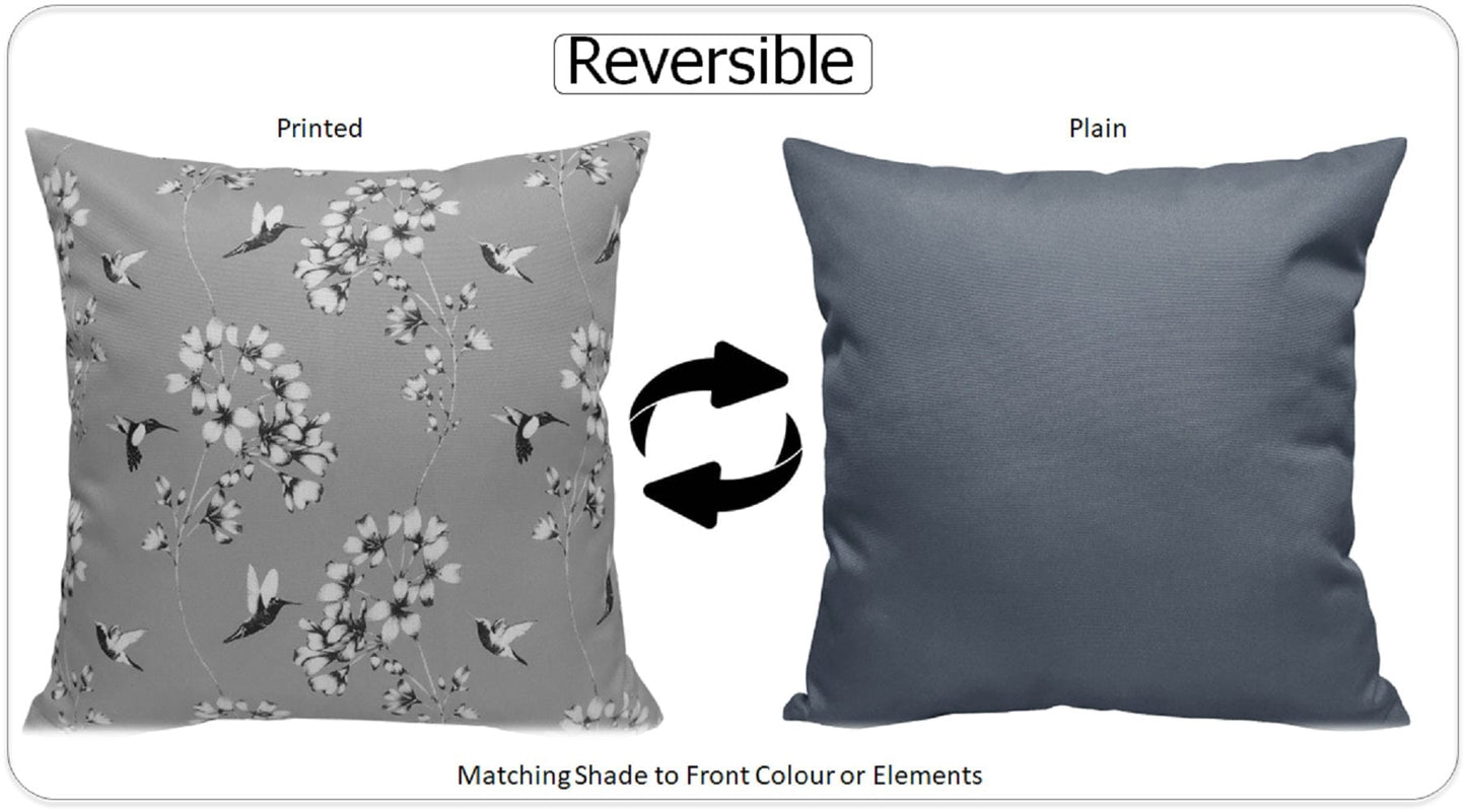 OLIVIA ROCCO Jardin Silver Waterproof Cushion Covers 17x17 Inch Indoor Outdoor Weather-Resistant Patio Garden Balcony Decor