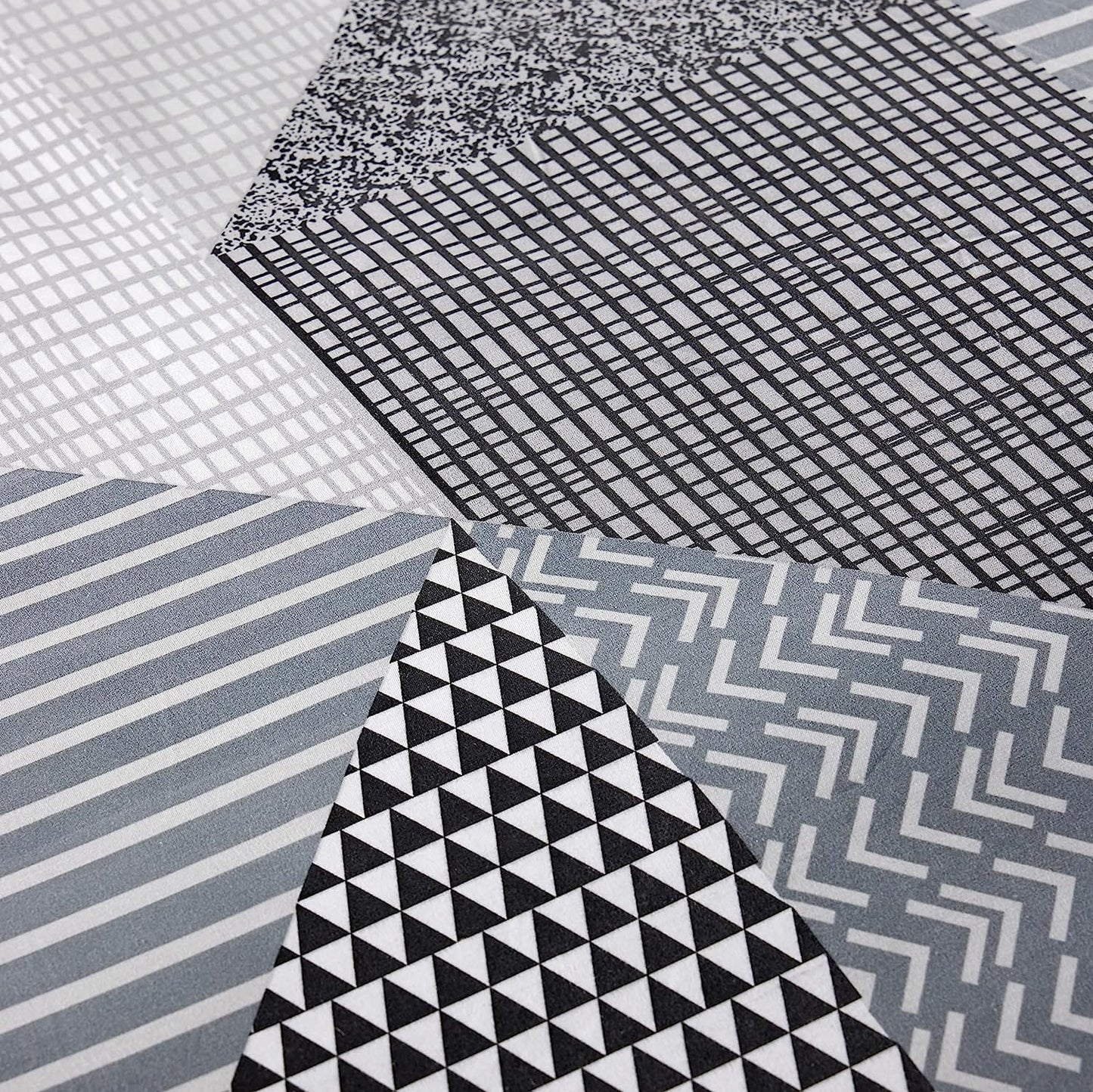 OLIVIA ROCCO Jasper Grey Printed Reversible Quilted Duvet Cover Set With Button Closure Single, Double, King, High Quality Polyester