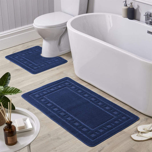 OLIVIA ROCCO Jumbo Miami Bath Mat Set Ultra Soft Non-Slip Ultra-Absorbent For Stylish Bathrooms In Multiple Colours Pedestal Included