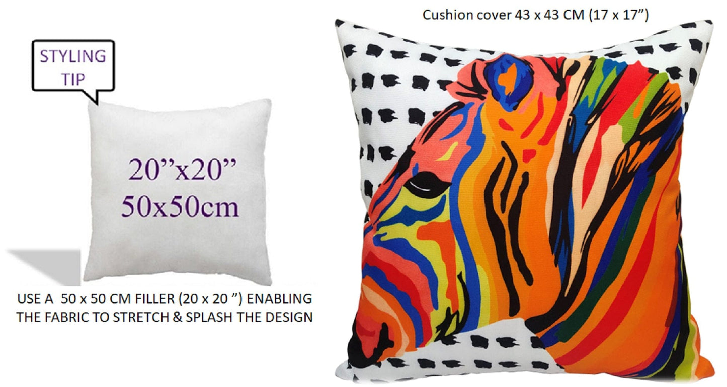 OLIVIA ROCCO Kampala Orange Waterproof Cushion Covers 43 x 43 cm Reversible Breathable Decorative For Indoor Outdoor Patio Garden Sofa Bed Chair