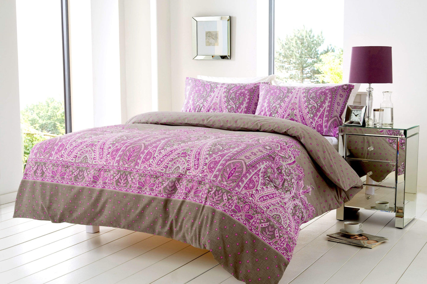 Duvet Set Cotton Rich Paisley Design For Double And King Sizes