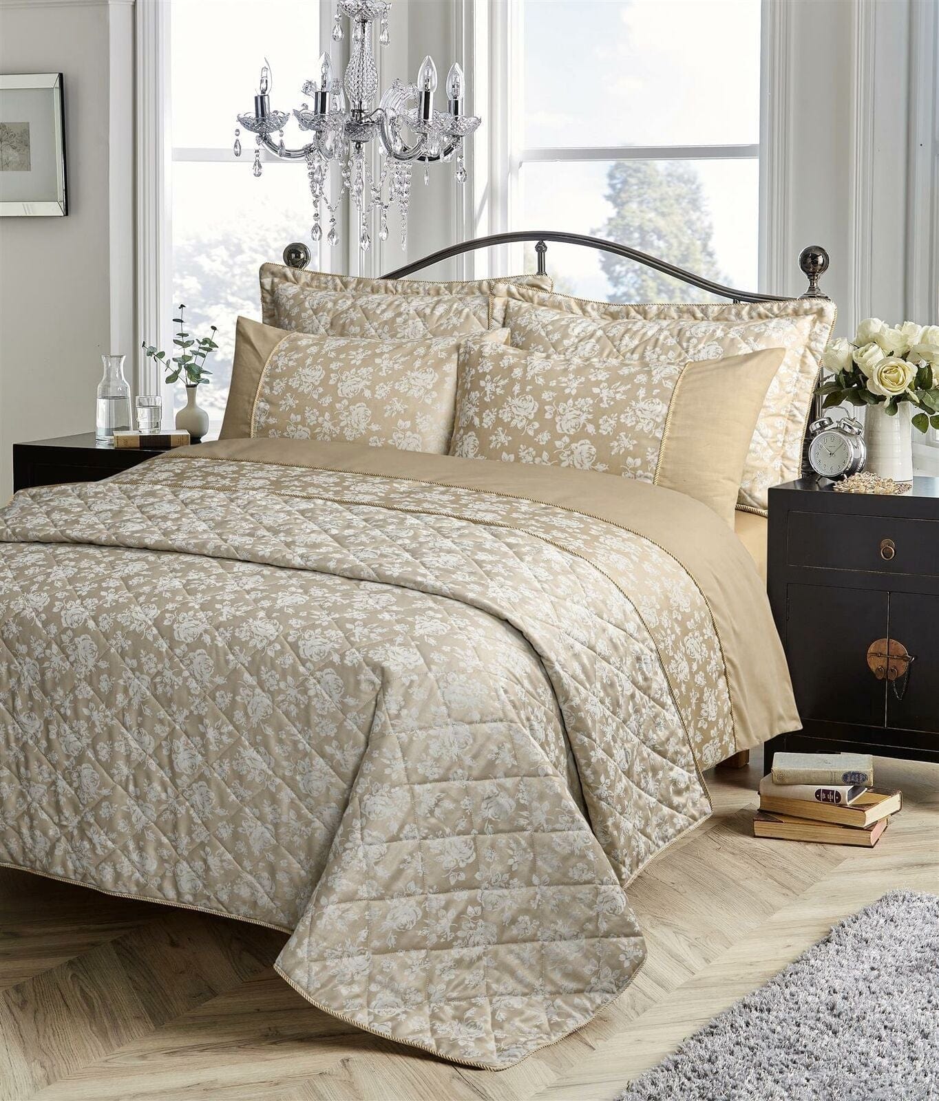 OLIVIA ROCCO Kew Hand Woven Jacquard Cotton Quilt Cover Duvet Set Cotton Rich Bedspreads Designed in England All Sizes Available
