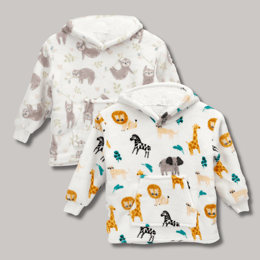 OLIVIA ROCCO Daisy Dreamer Kids Hoodie Blanket Safari Sloth Wearable Sweatshirt For Toddlers 0-4 Unisex With Kangaroo Pocket And Soft Fleece Lining