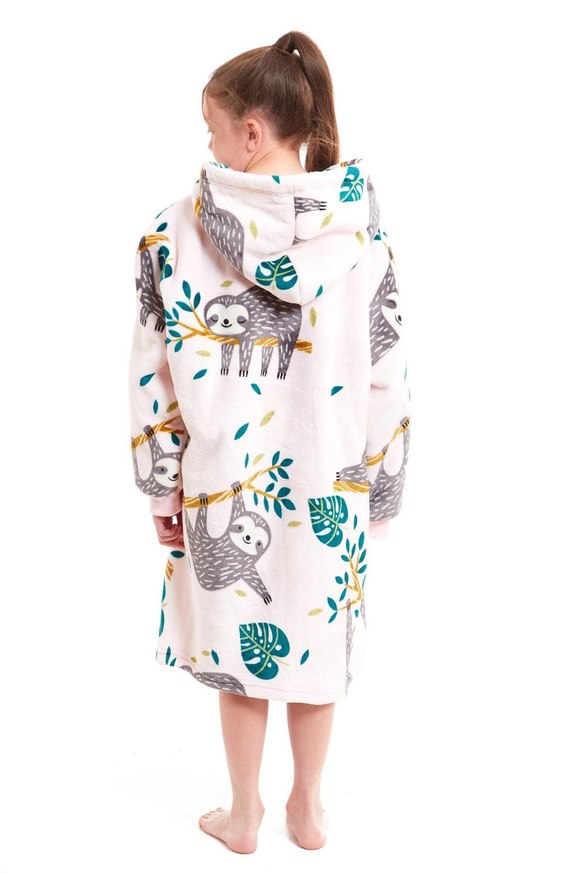OLIVIA ROCCO Kids Oversized Hooded Fleece Blanket With Sherpa Fur, Elastic Cuffs, Double Pocket, Ages 8-15, Ultra Soft Lining For Cozy Comfort
