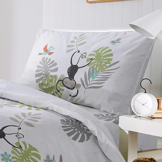 OLIVIA ROCCO Kids Safari Jungle Animal Print Duvet Cover Set With Pillowcase Soft Cosy Durable Lightweight Bedding Lions Giraffes Bears Elephants