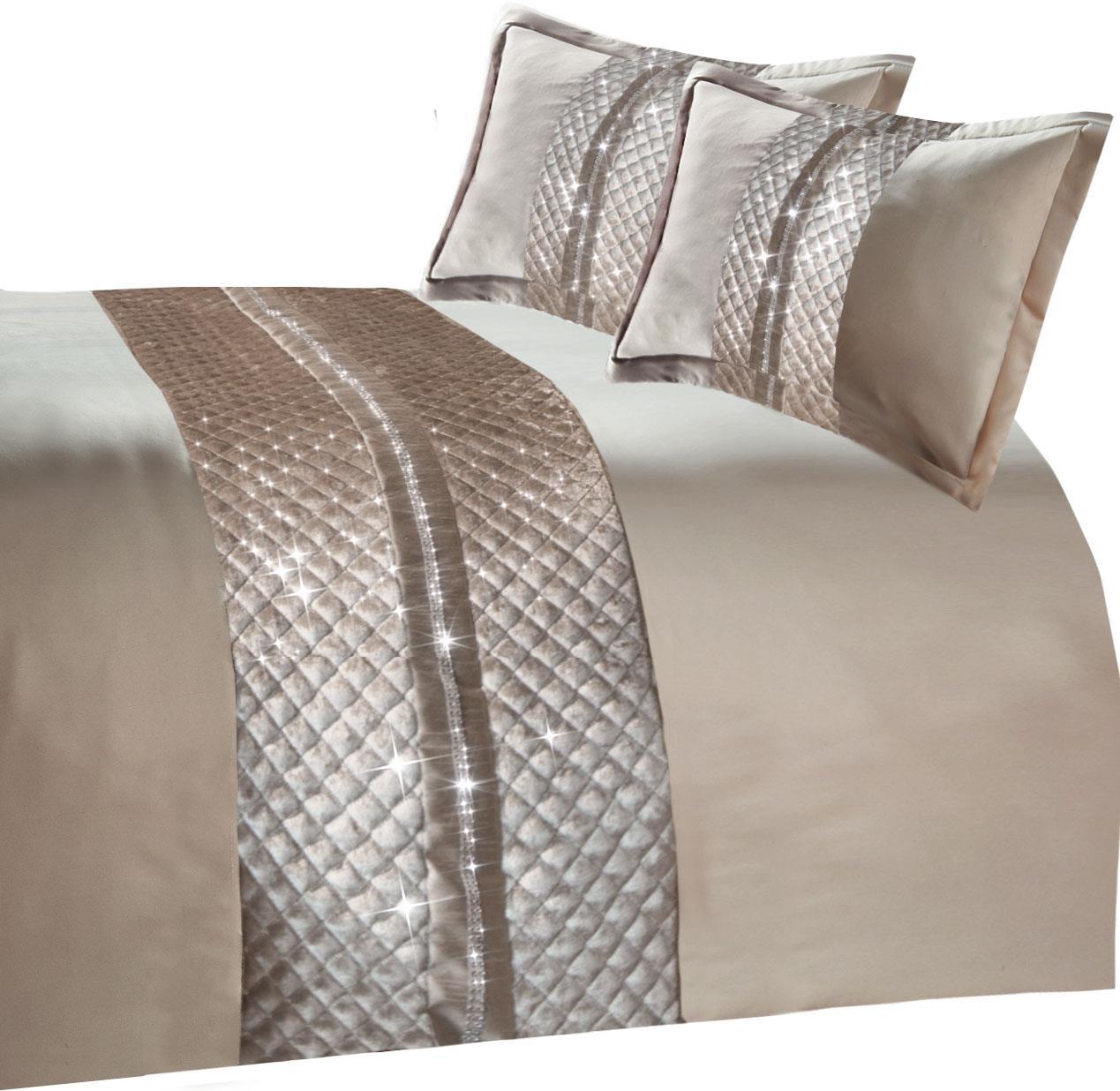 Kylie Duvet Set Charcoal Gold Velvet Bedding With Quilted Trim