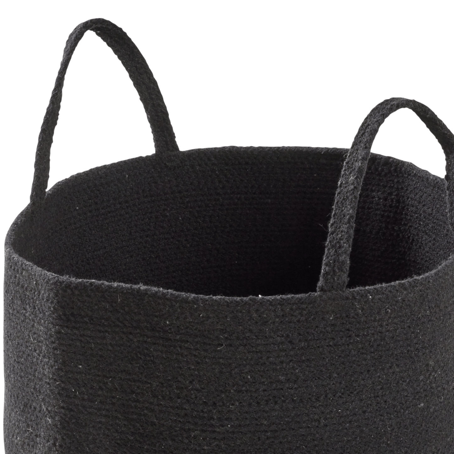 OLIVIA ROCCO Large Woven Cotton Laundry Basket With Handles Durable Rope Storage Bin For Clothes Toys Household Items Black Grey Natural