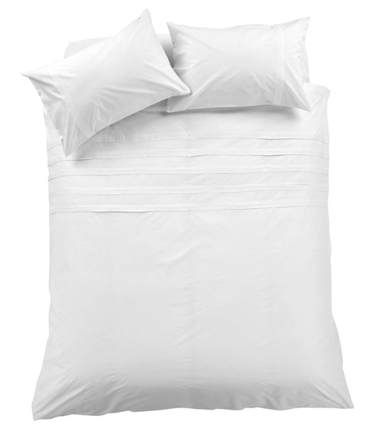 OLIVIA ROCCO Laurent Handmade Pintuck Duvet Set Cotton Rich Blend Super Soft Bedding In Multiple Sizes And Colours Designed In England