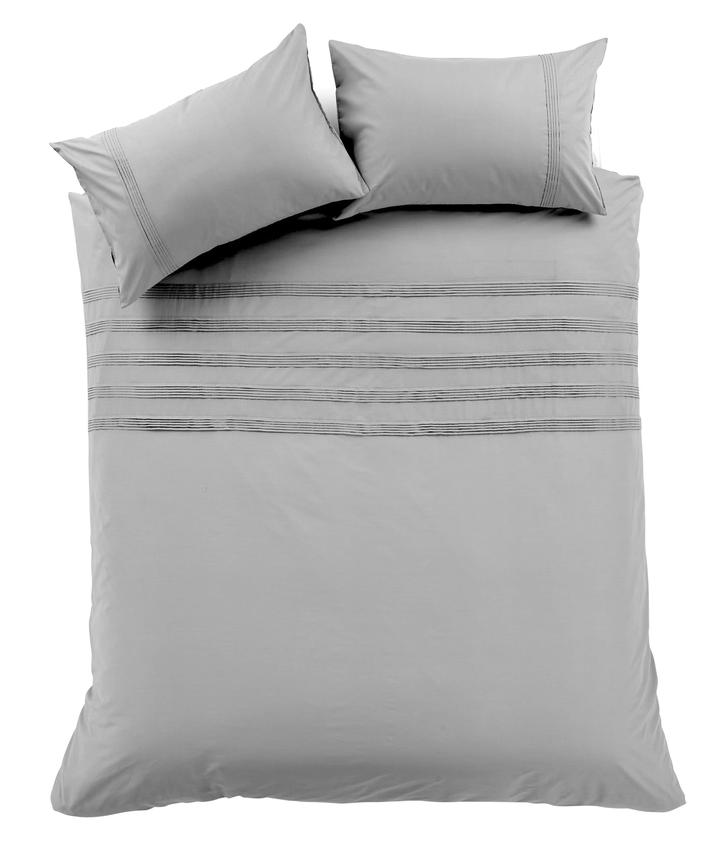 OLIVIA ROCCO Laurent Handmade Pintuck Duvet Set Cotton Rich Blend Super Soft Bedding In Multiple Sizes And Colours Designed In England