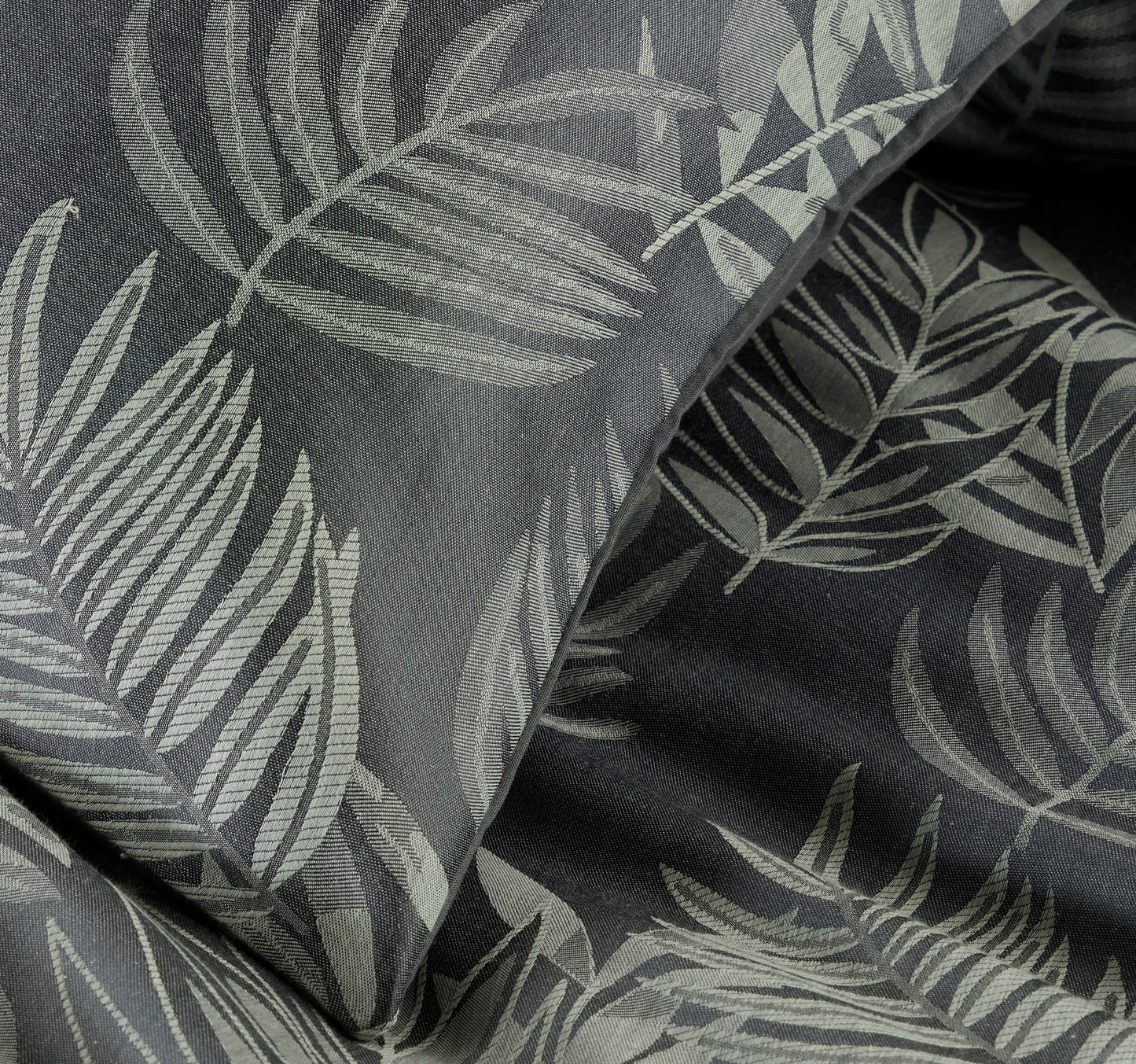 OLIVIA ROCCO Leaf Jacquard Reversible Duvet Cover Sets Grey And Pink Cotton Blend Eco Friendly Bedding In King Queen Double Single Sizes