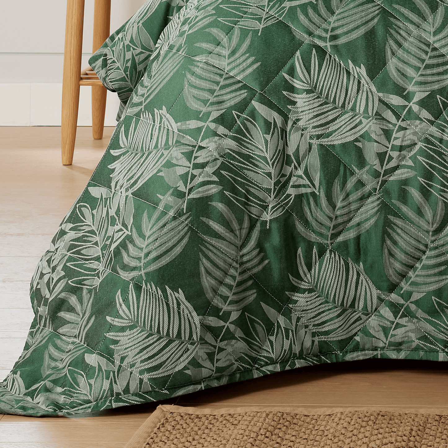 OLIVIA ROCCO Leaf Jacquard Reversible Duvet Cover Sets Grey And Pink Cotton Blend Eco Friendly Bedding In King Queen Double Single Sizes