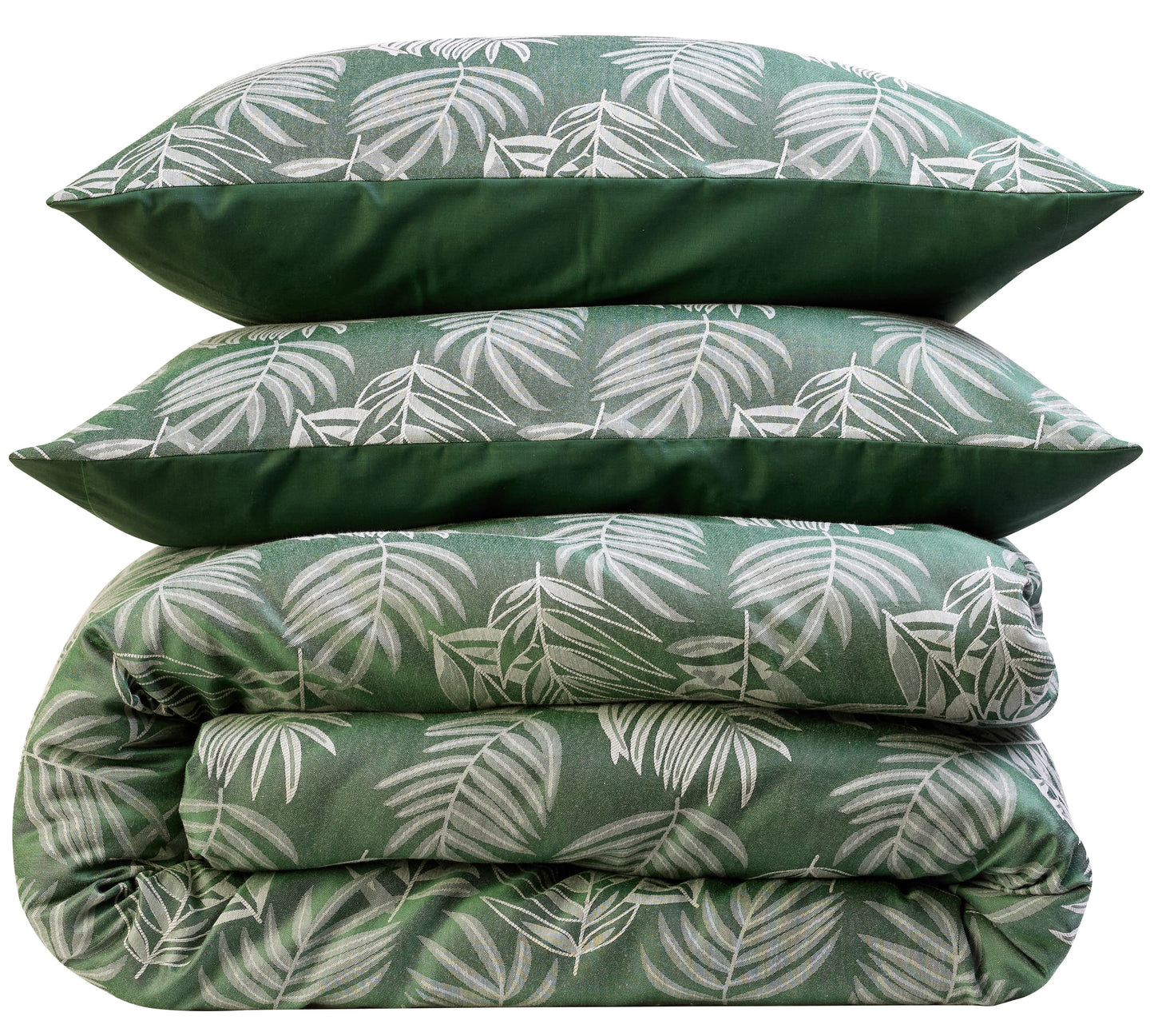 OLIVIA ROCCO Leaf Jacquard Reversible Duvet Cover Sets Grey And Pink Cotton Blend Eco Friendly Bedding In King Queen Double Single Sizes