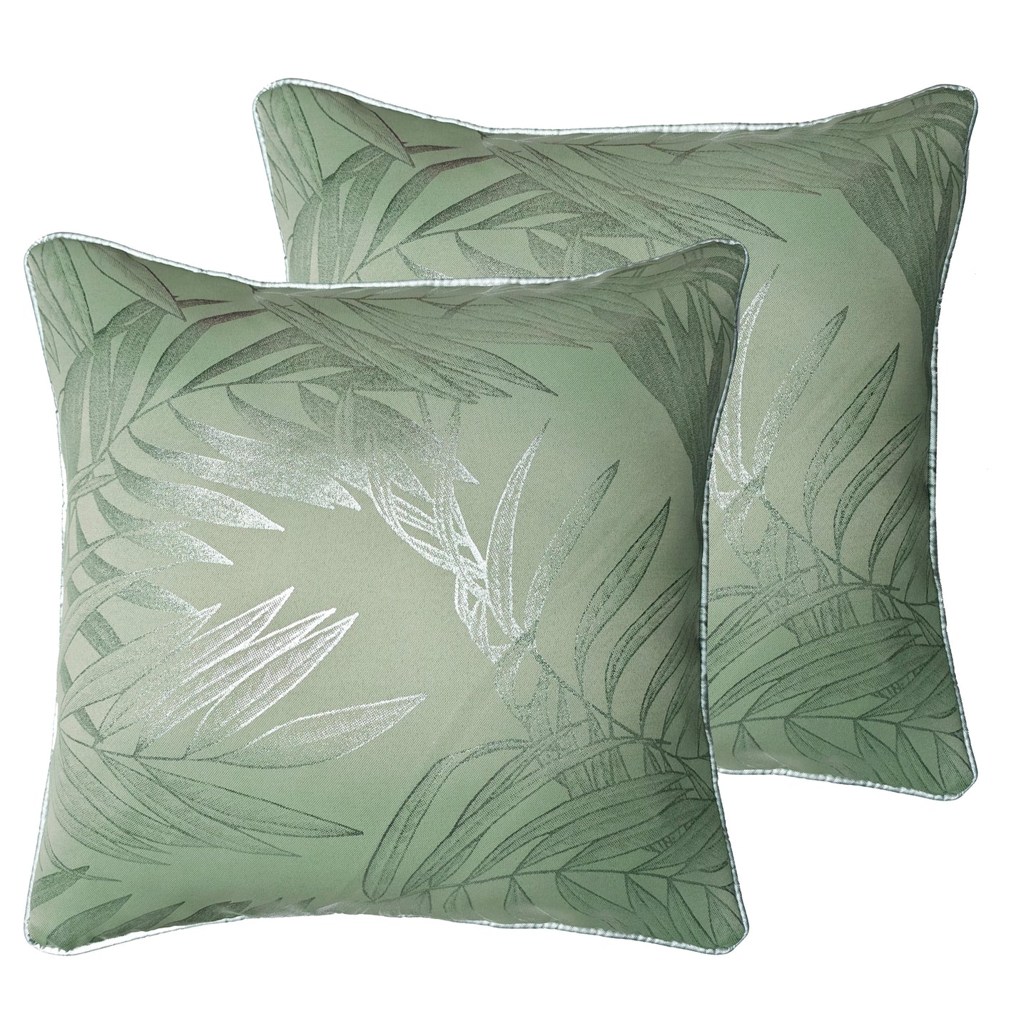 OLIVIA ROCCO Leaf Sparkle 2 Pack Cushion Covers Leaf Sage Green Modern Decorative Throw Pillow Cases for Sofa or Bed Set