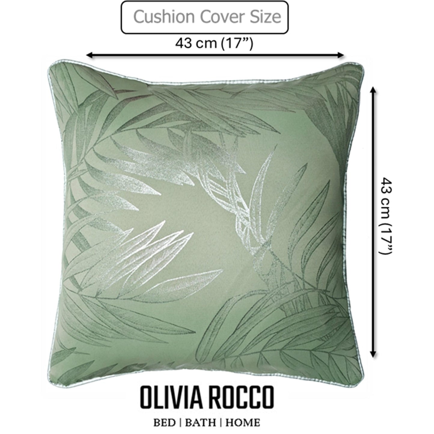 OLIVIA ROCCO Leaf Sparkle 2 Pack Cushion Covers Leaf Sage Green Modern Decorative Throw Pillow Cases for Sofa or Bed Set
