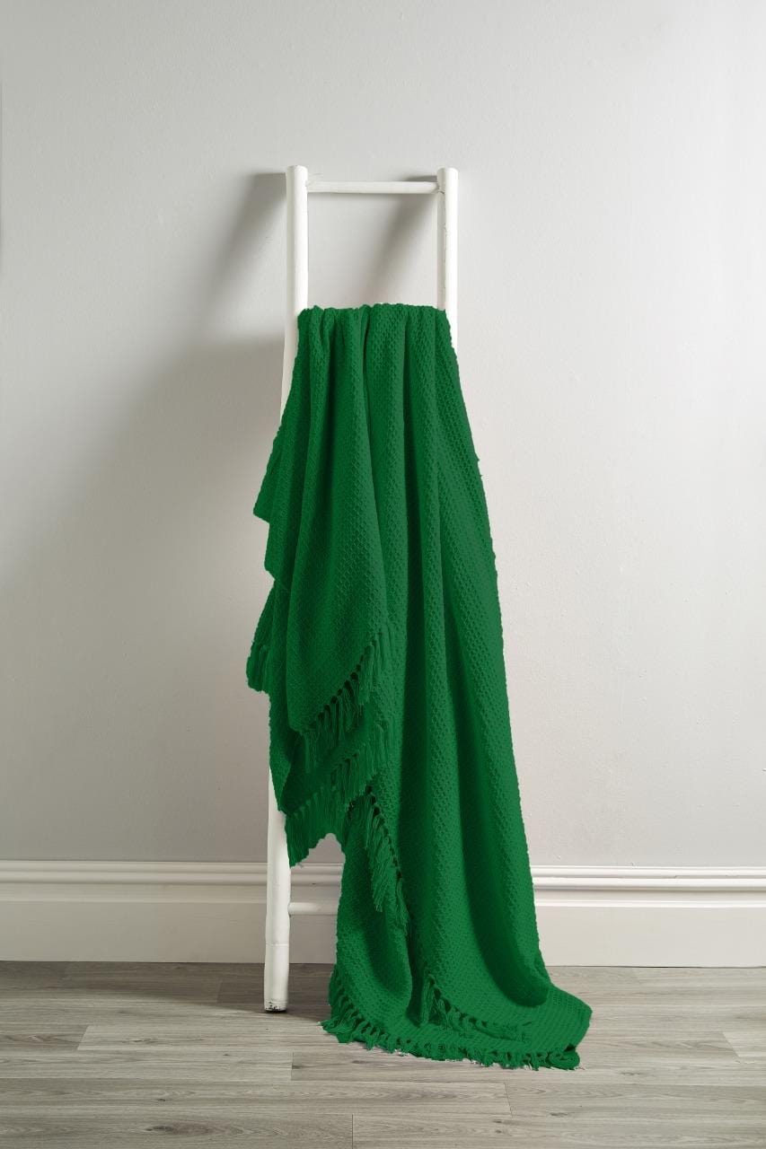 Lisbon Pure Indian Cotton Handwoven Honeycomb Throw Blanket