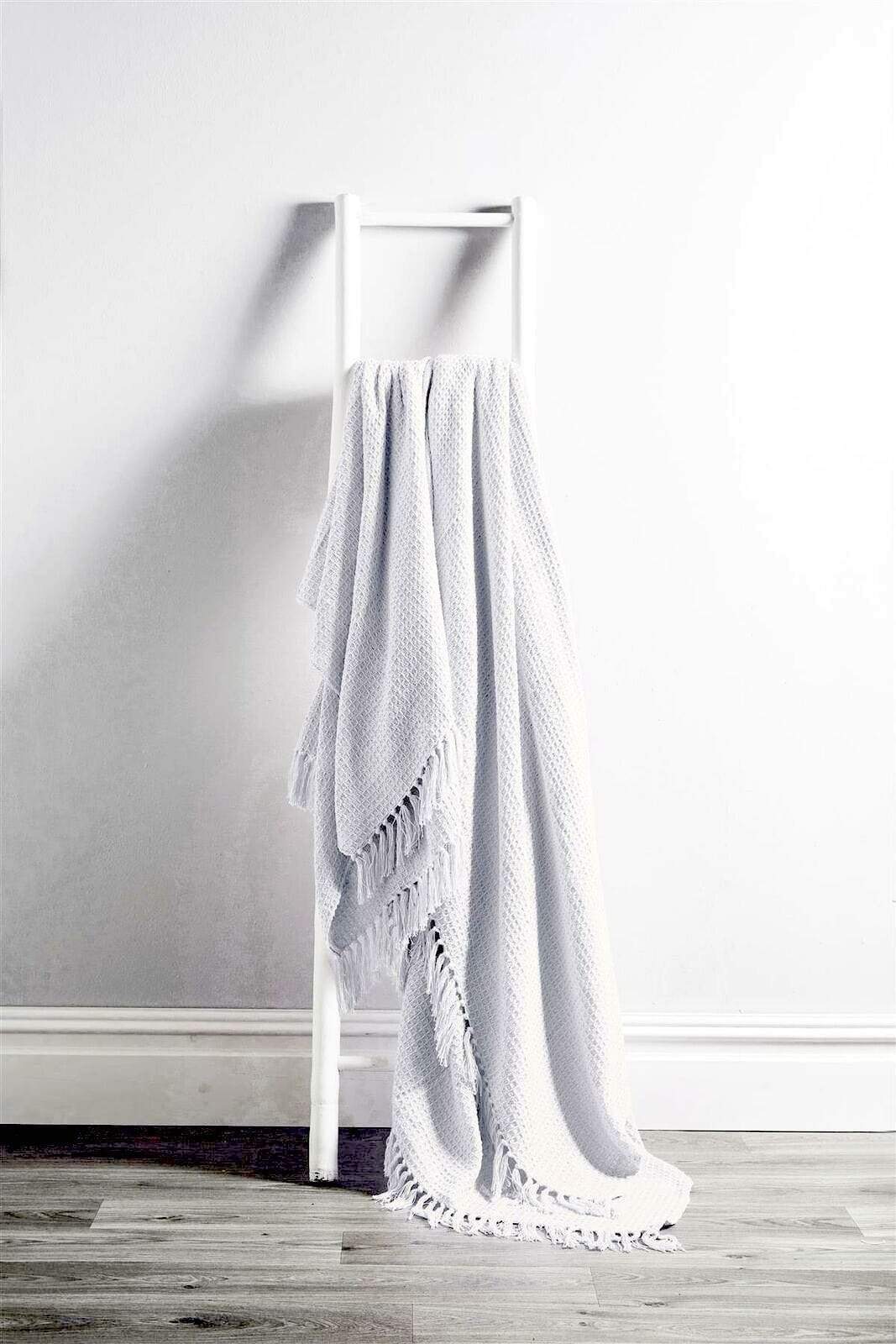 Lisbon Pure Indian Cotton Handwoven Honeycomb Throw Blanket