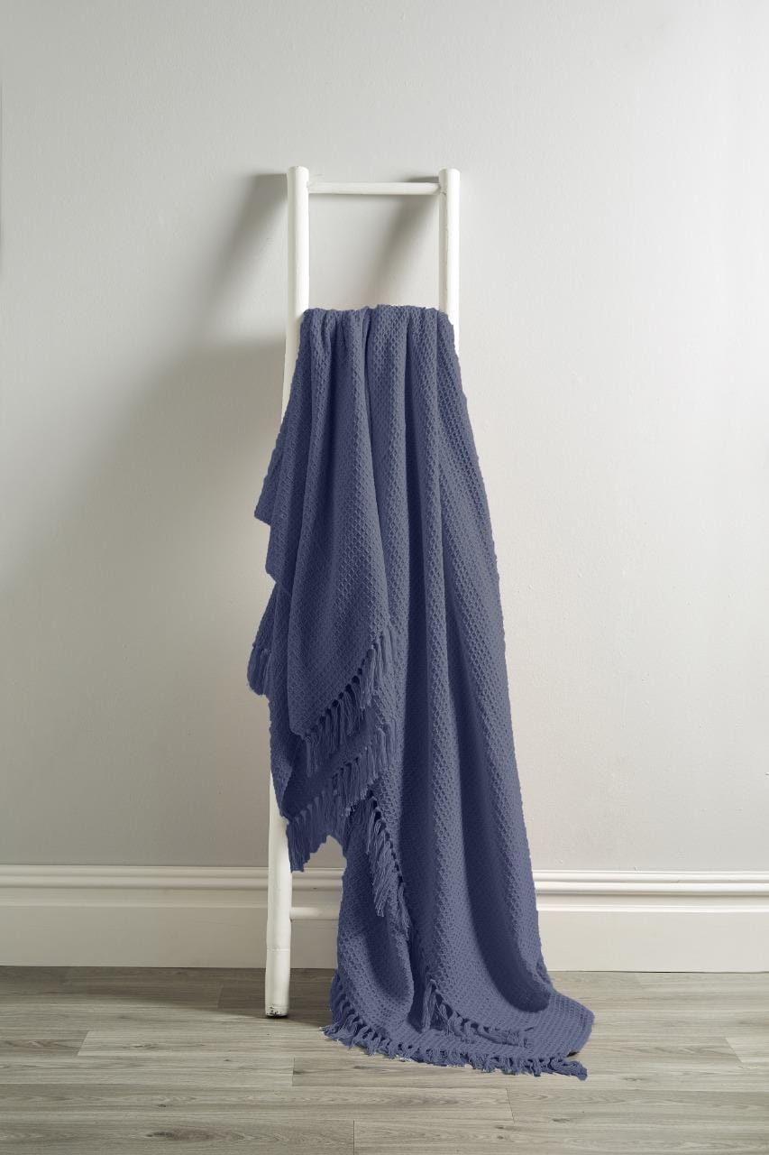 Lisbon Pure Indian Cotton Handwoven Honeycomb Throw Blanket