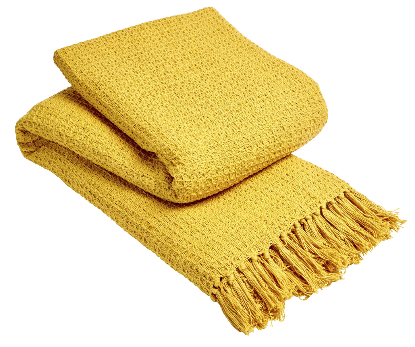 Lisbon Pure Indian Cotton Handwoven Honeycomb Throw Blanket