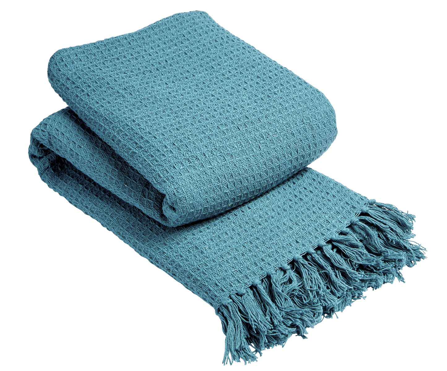 Lisbon Pure Indian Cotton Handwoven Honeycomb Throw Blanket