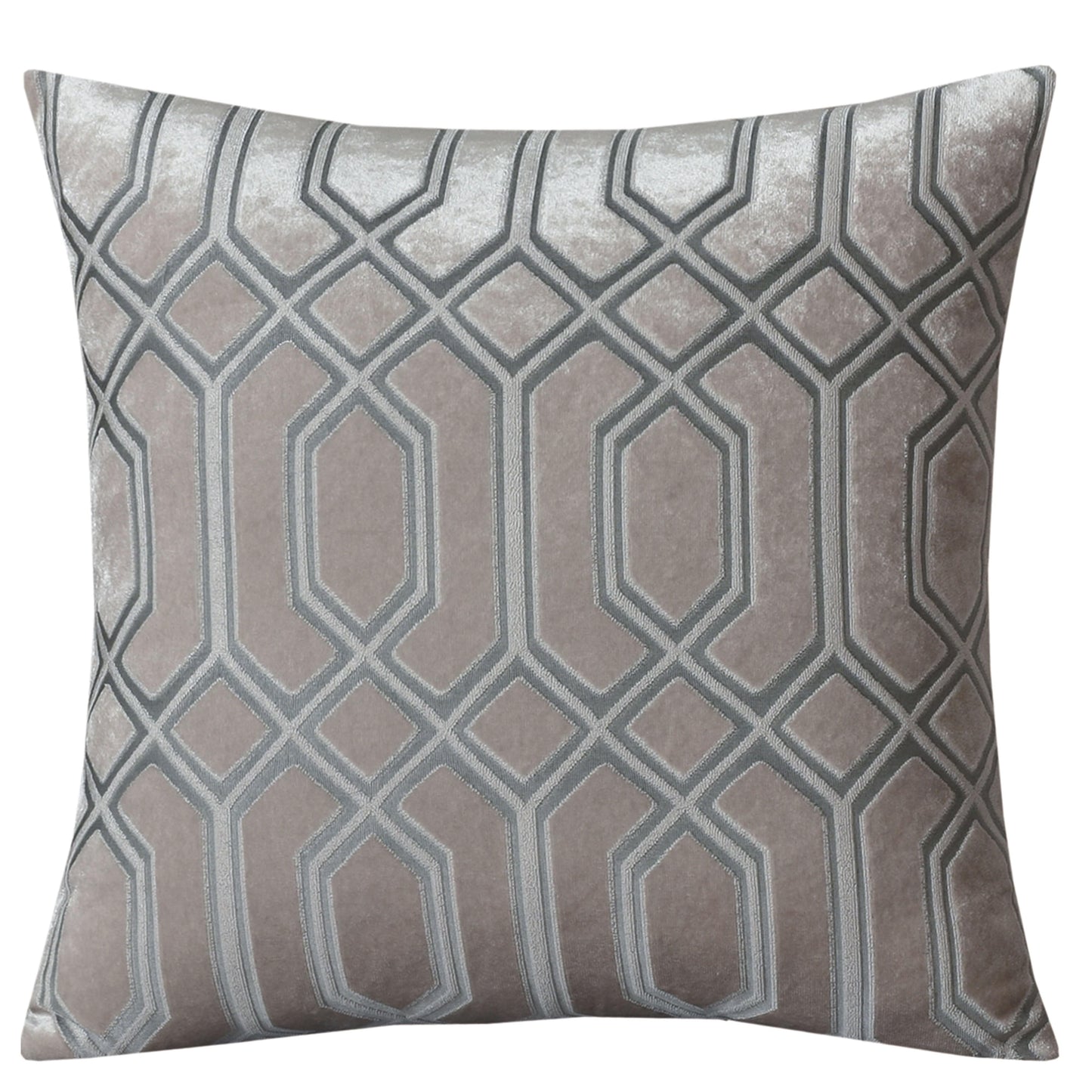 OLIVIA ROCCO Luxe Geo Velvet Cushion Covers 2 Pack Champagne Geometric Decorative Cushions For Sofa Bed And Living Room Set