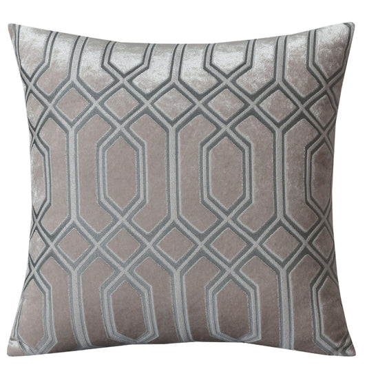 OLIVIA ROCCO Luxe Geo Velvet Cushion Covers 2 Pack Champagne Geometric Decorative Cushions For Sofa Bed And Living Room Set