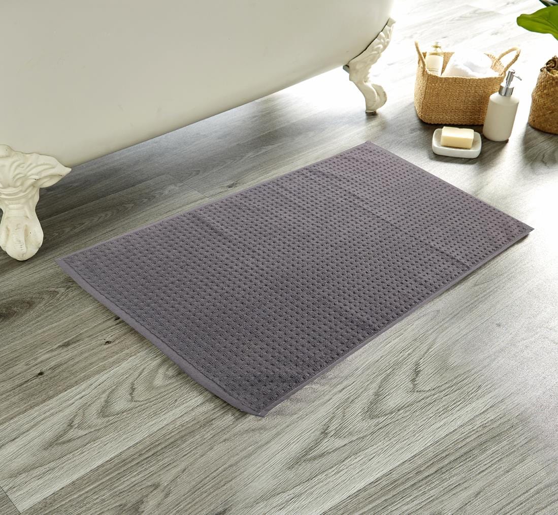 OLIVIA ROCCO Luxe Deep Cotton Pile Bath Mats Handcrafted Eco Friendly Absorbent Quick Drying Premium Cotton Rug For Bathroom Decor