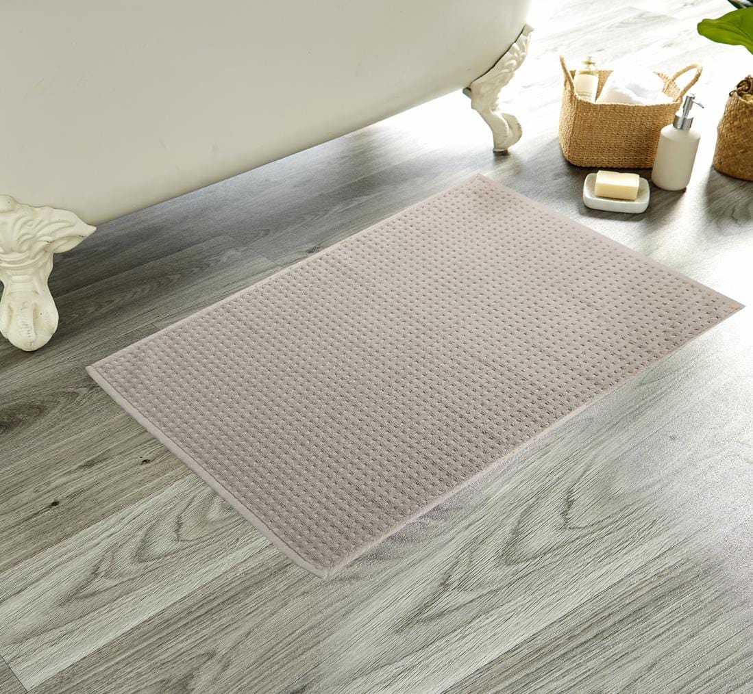 OLIVIA ROCCO Luxe Deep Cotton Pile Bath Mats Handcrafted Eco Friendly Absorbent Quick Drying Premium Cotton Rug For Bathroom Decor