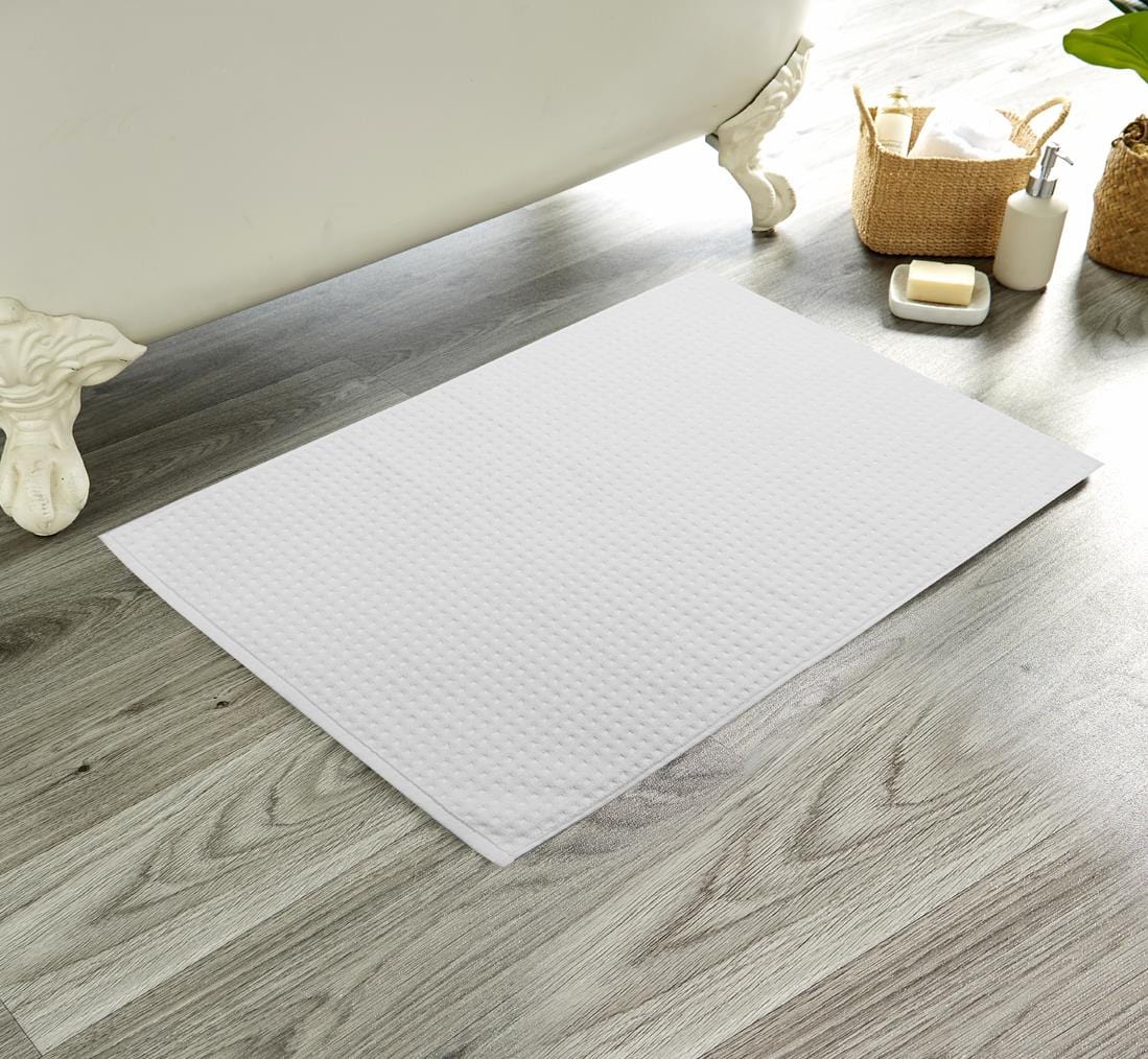 OLIVIA ROCCO Luxe Deep Cotton Pile Bath Mats Handcrafted Eco Friendly Absorbent Quick Drying Premium Cotton Rug For Bathroom Decor