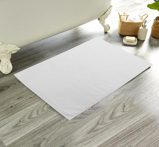 OLIVIA ROCCO Luxe Deep Cotton Pile Bath Mats Handcrafted Eco Friendly Absorbent Quick Drying Premium Cotton Rug For Bathroom Decor