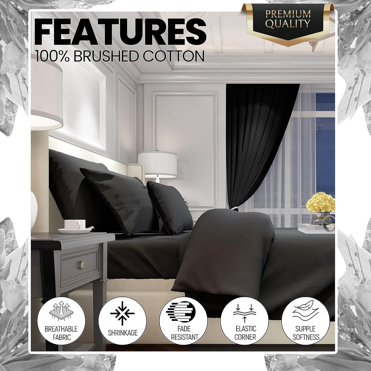 OLIVIA ROCCO Flannelette Brushed Cotton Easycare Fitted Sheets With Elastic Fit Design In Multiple Sizes For All Beds