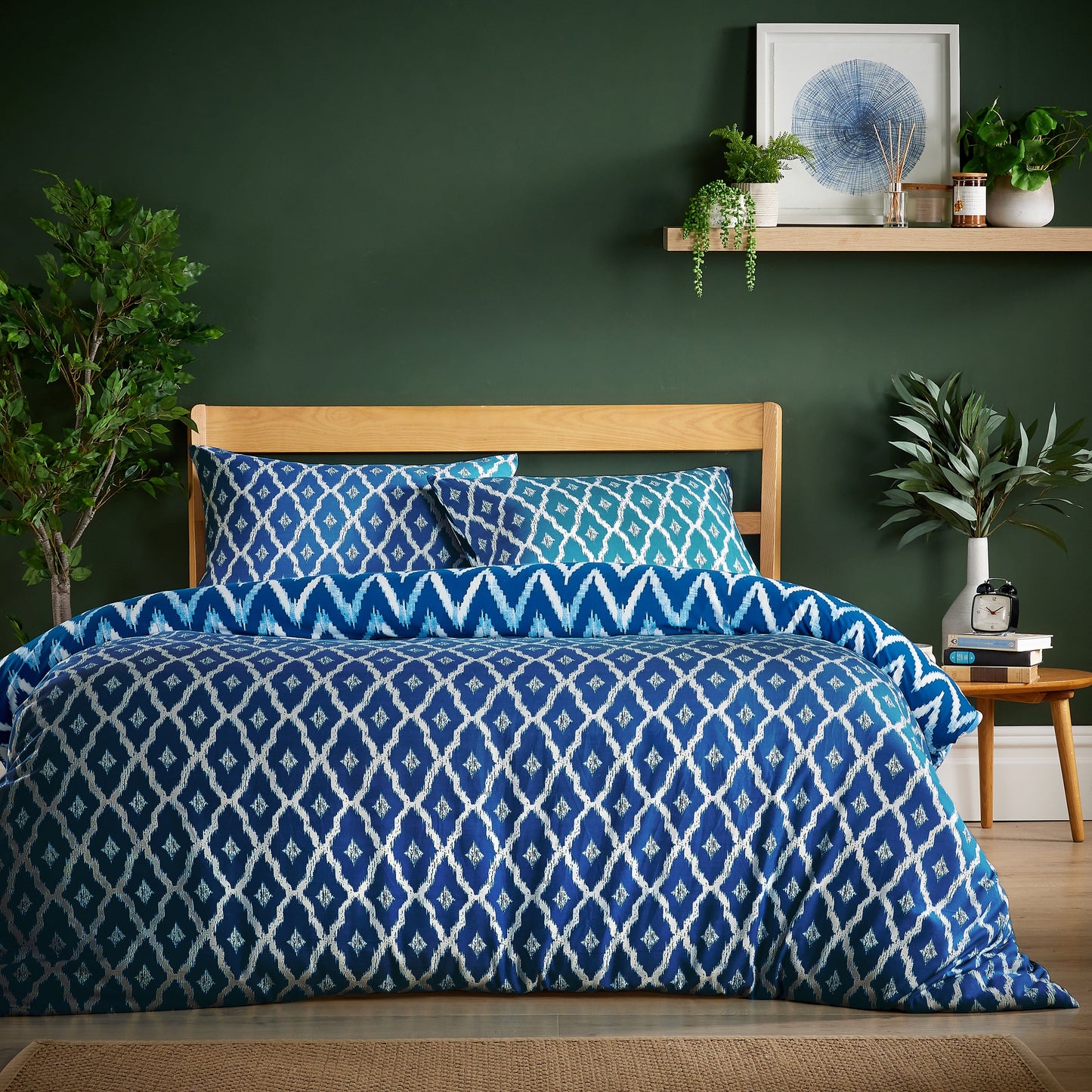 OLIVIA ROCCO Duvet Cover Set With Pillowcases Madeira Sapphire Super Soft Flannel Warm Cozy Quilt Bedding Multiple Sizes England Designed