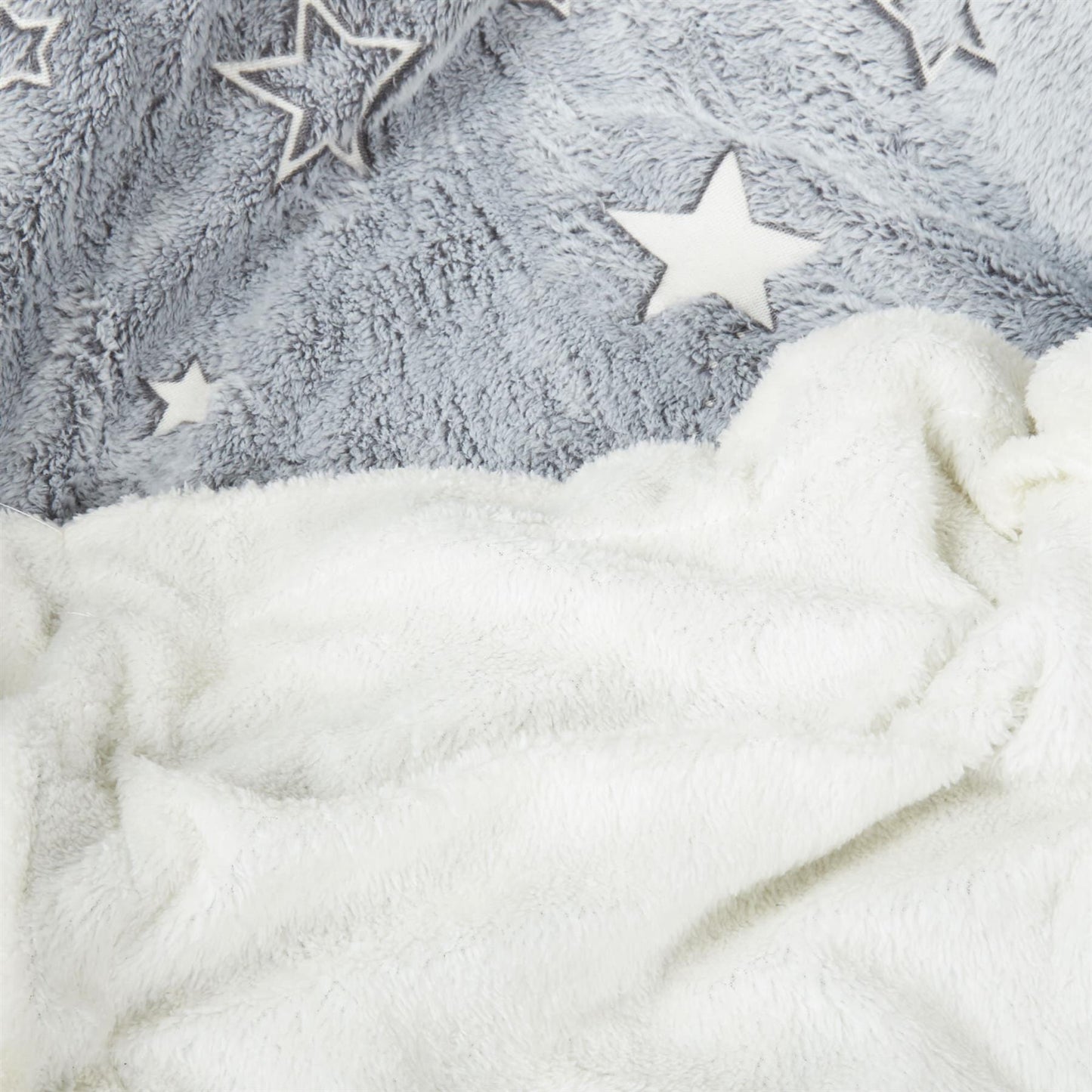 OLIVIA ROCCO Magical Stars Glow In The Dark Teddy Fleece Kids Duvet Set Ultra Soft Bedding With Pillowcases And Bed Throw
