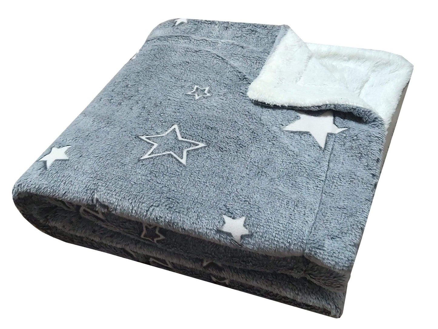 OLIVIA ROCCO Magical Stars Glow In The Dark Teddy Fleece Kids Duvet Set Ultra Soft Bedding With Pillowcases And Bed Throw