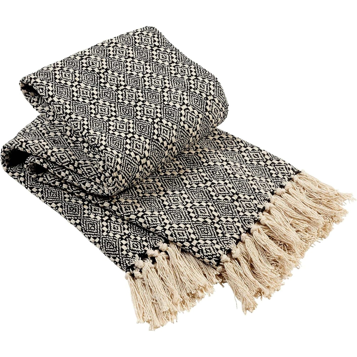 OLIVIA ROCCO Cotton Throw Super Soft Lightweight Eco Friendly Recycled Cotton For Sofa Bed Chair Calming Colours Home Decor