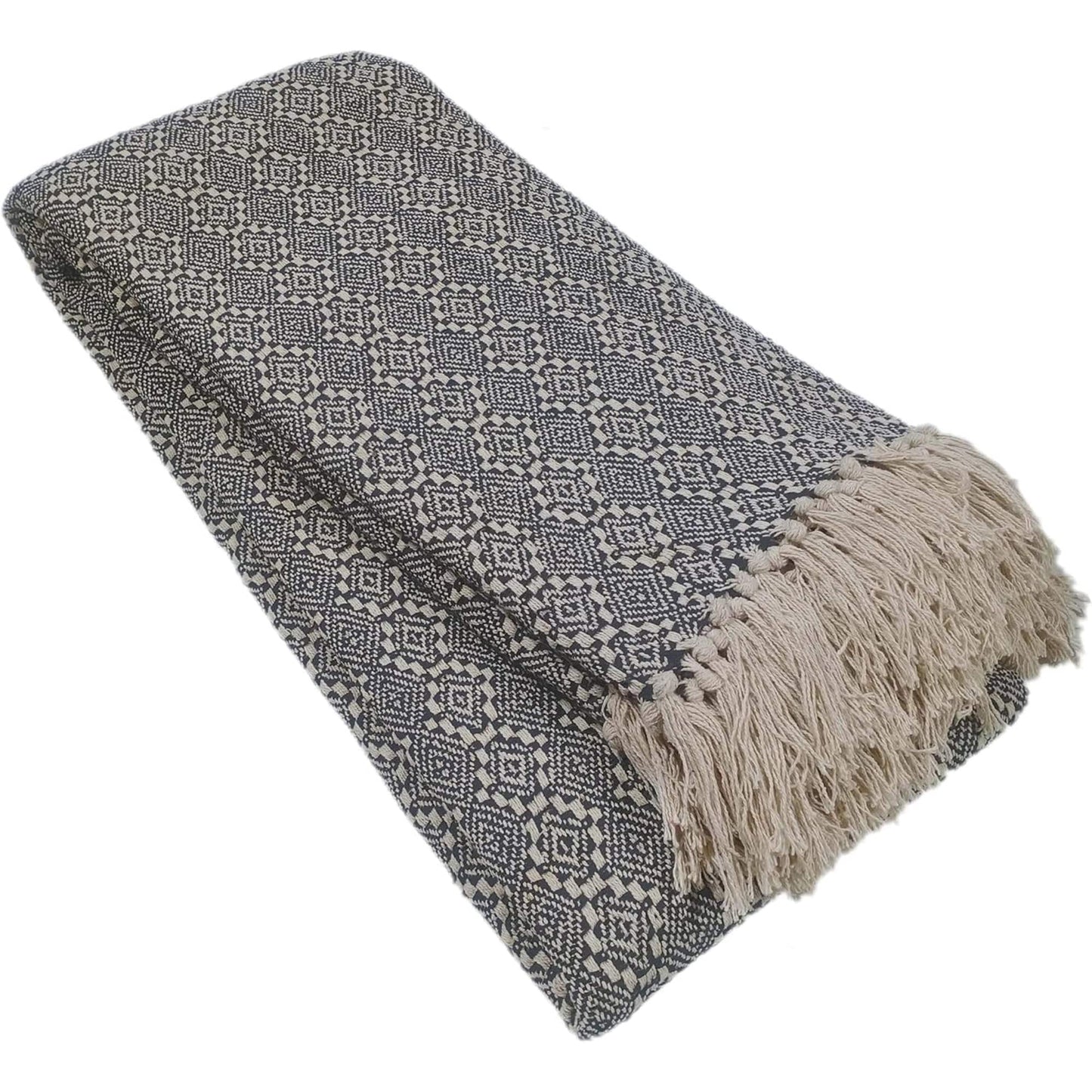 OLIVIA ROCCO Cotton Throw Super Soft Lightweight Eco Friendly Recycled Cotton For Sofa Bed Chair Calming Colours Home Decor