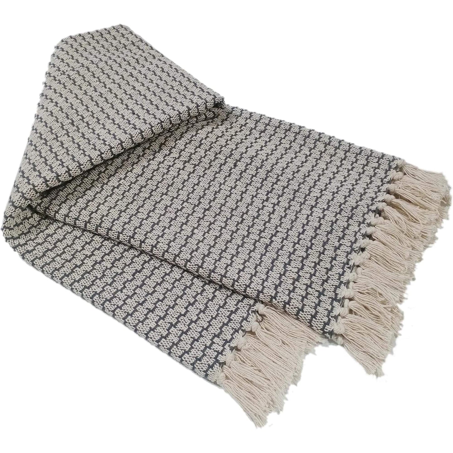 OLIVIA ROCCO Cotton Throw Super Soft Lightweight Eco Friendly Recycled Cotton For Sofa Bed Chair Calming Colours Home Decor