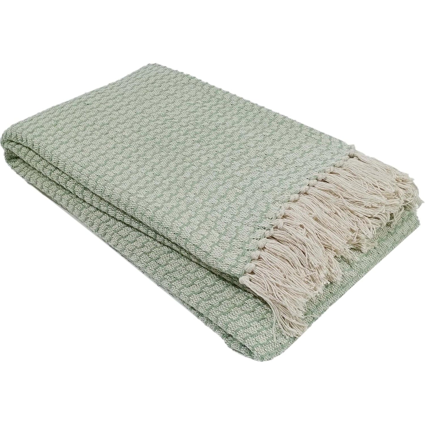 OLIVIA ROCCO Cotton Throw Super Soft Lightweight Eco Friendly Recycled Cotton For Sofa Bed Chair Calming Colours Home Decor